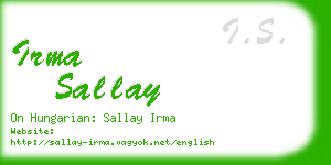 irma sallay business card